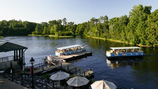 Disney S Polynesian Village Resort Vacation Club Water Taxis At A Dock Walt Disney World Resort In Florida